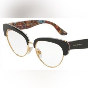 Dolce & Gabbana Black/Gold Cats Eye Glasses Italy DG3247 3033 53 16 140
